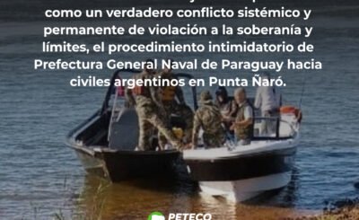 Solicita al PEN que tome el conflicto de Punta Ñaró como cuestión de soberanía