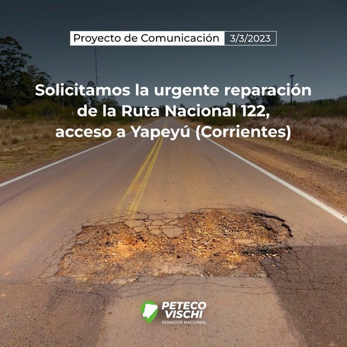 Reparación de la RN122 en el acceso a Yapeyú