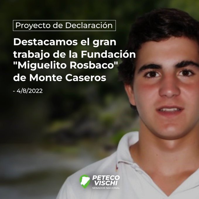 Declara de interés el trabajo de la Fundación Miguelito Rosbaco