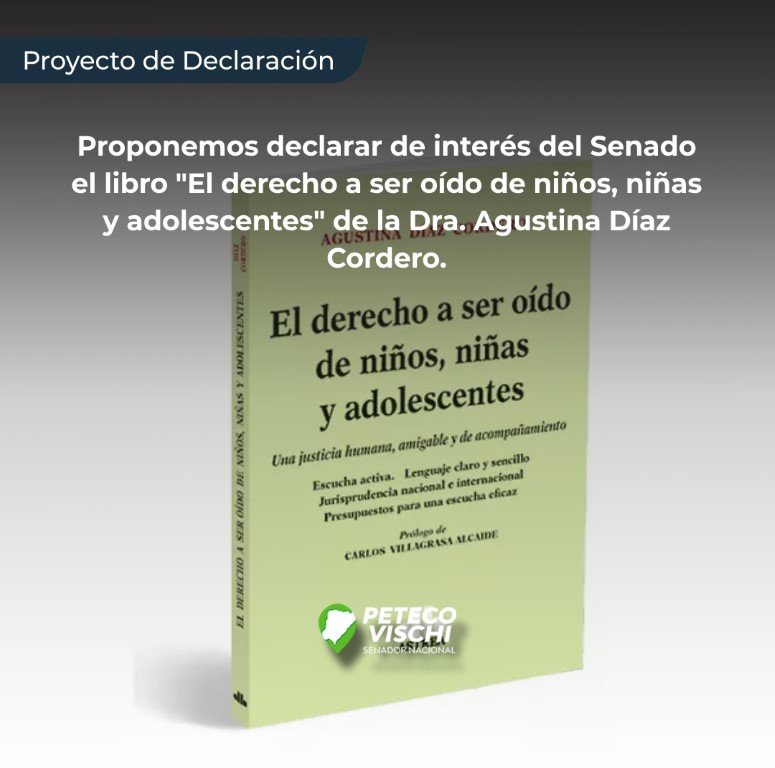 Declara de interés el libro “El Derecho a ser Oído de Niños, Niñas y Adolescentes”