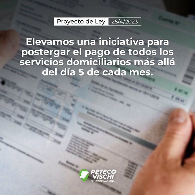 Postergación de vencimientos de servicios domiciliarios