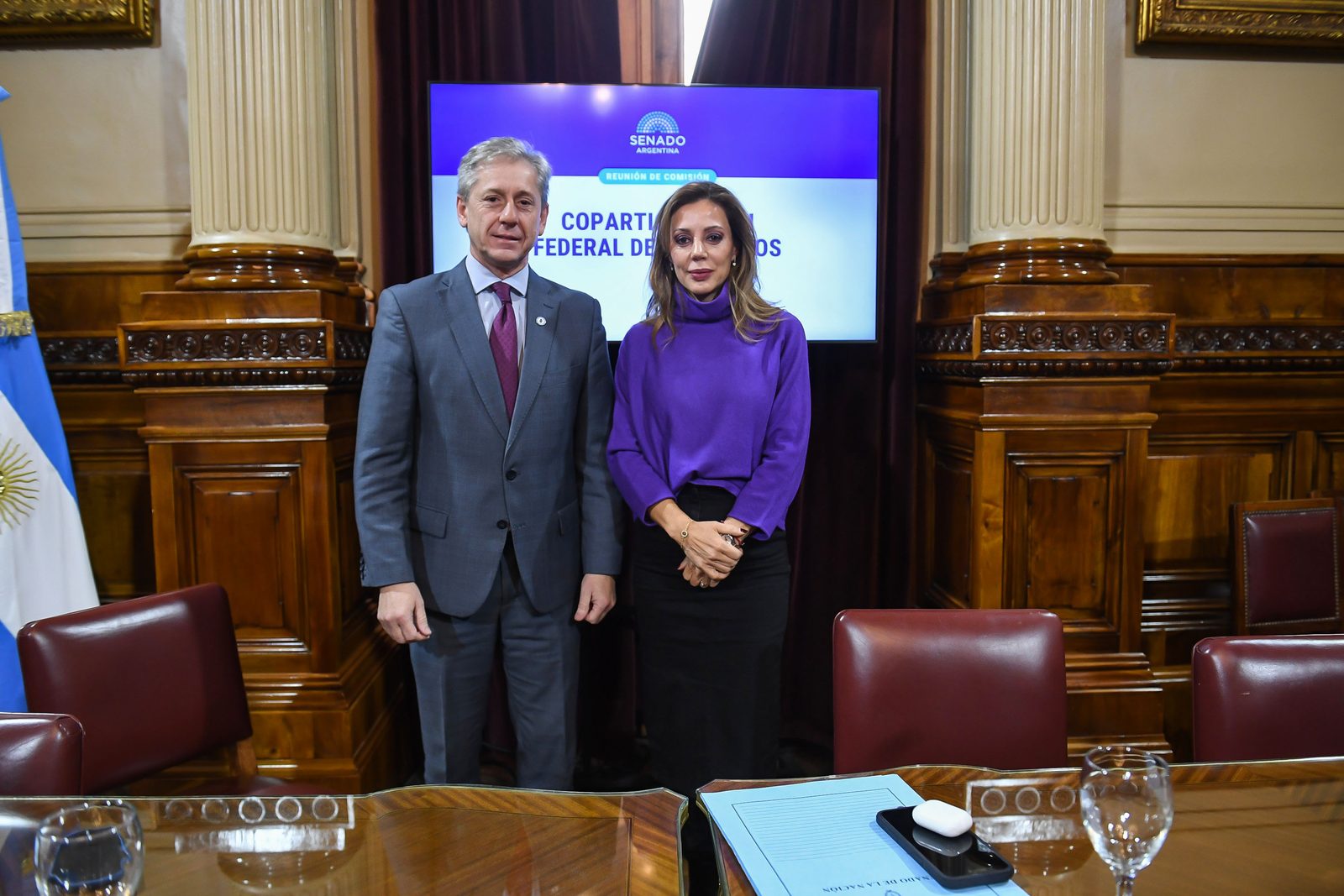 Eduardo Vischi y Flavia Royón en la Comisión de Coparticipación Federal de Impuestos